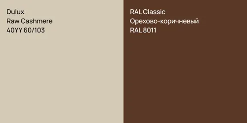 40YY 60/103 Raw Cashmere vs RAL 8011 Орехово-коричневый