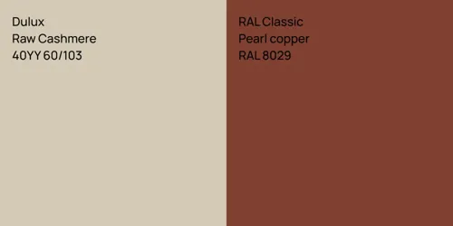 40YY 60/103 Raw Cashmere vs RAL 8029  Pearl copper