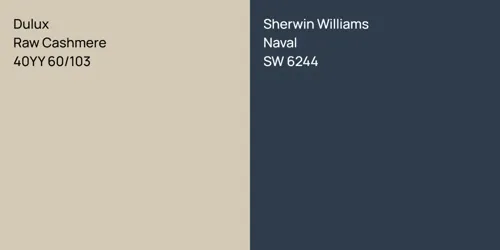 40YY 60/103 Raw Cashmere vs SW 6244 Naval