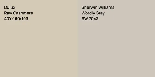 40YY 60/103 Raw Cashmere vs SW 7043 Wordly Gray
