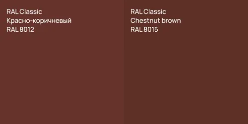 RAL 8012 Красно-коричневый vs RAL 8015  Chestnut brown