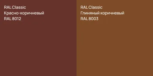 RAL 8012 Красно-коричневый vs RAL 8003 Глиняный коричневый