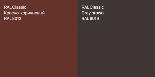 RAL 8012 Красно-коричневый vs RAL 8019 Grey brown