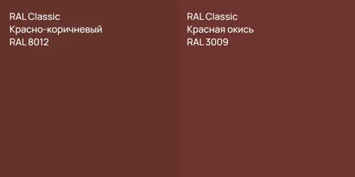 RAL 8012 Красно-коричневый vs RAL 3009 Красная окись