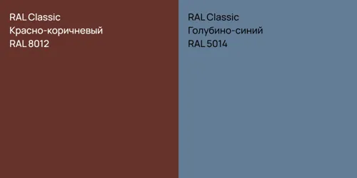 RAL 8012 Красно-коричневый vs RAL 5014 Голубино-синий