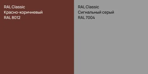 RAL 8012 Красно-коричневый vs RAL 7004 Сигнальный серый