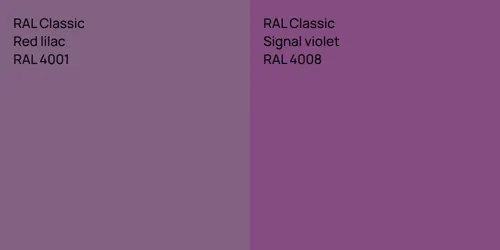 RAL 4001  Red lilac vs RAL 4008  Signal violet