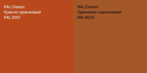 RAL 2001 Красно-оранжевый vs RAL 8023 Оранжево-коричневый