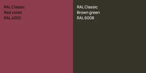 RAL 4002  Red violet vs RAL 6008  Brown green