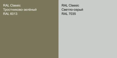 RAL 6013 Тростниково-зелёный vs RAL 7035 Светло-серый