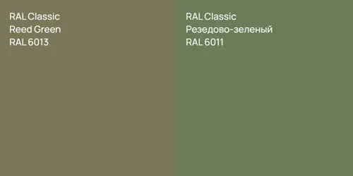 RAL 6013 Тростниково-зелёный vs RAL 6011 Резедово-зеленый