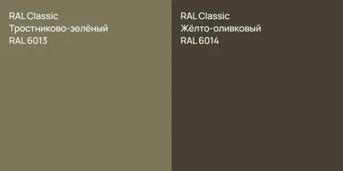 RAL 6013 Тростниково-зелёный vs RAL 6014 Жёлто-оливковый