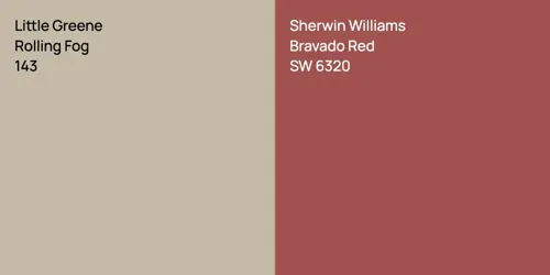 143 Rolling Fog vs SW 6320 Bravado Red