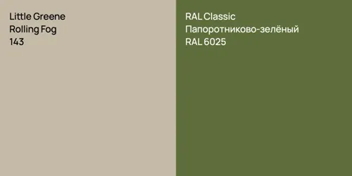 143 Rolling Fog vs RAL 6025 Папоротниково-зелёный