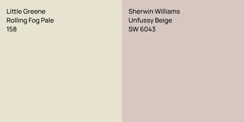 158 Rolling Fog Pale vs SW 6043 Unfussy Beige