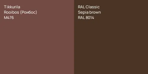 M476 Rooibos (Роибос) vs RAL 8014  Sepia brown