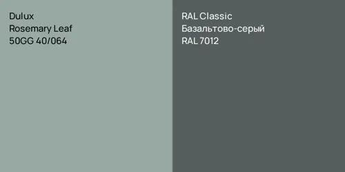 50GG 40/064 Rosemary Leaf vs RAL 7012 Базальтово-серый
