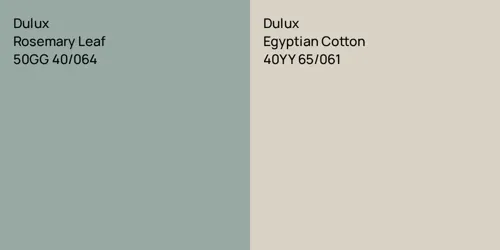 50GG 40/064 Rosemary Leaf vs 40YY 65/061 Egyptian Cotton