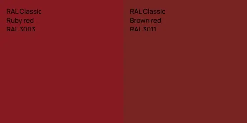 RAL 3003  Ruby red vs RAL 3011  Brown red