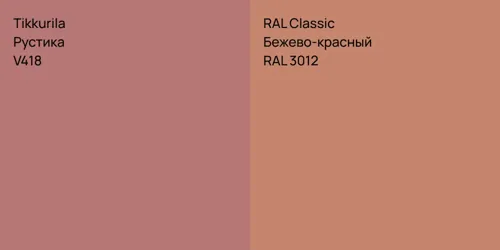 V418 Рустика vs RAL 3012 Бежево-красный