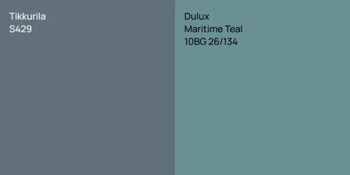 S429 null vs 10BG 26/134 Maritime Teal
