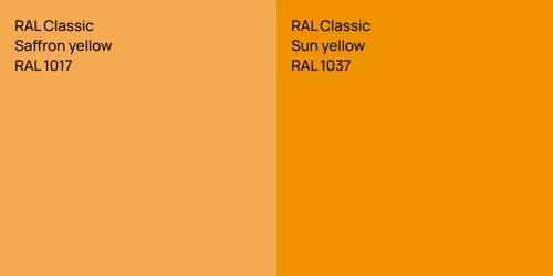 RAL 1017  Saffron yellow vs RAL 1037  Sun yellow