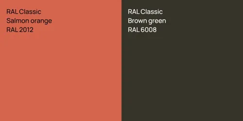 RAL 2012  Salmon orange vs RAL 6008  Brown green