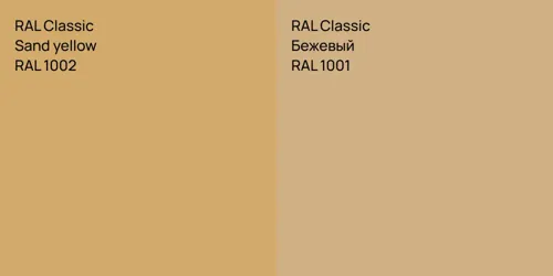 RAL 1002  Sand yellow vs RAL 1001 Бежевый