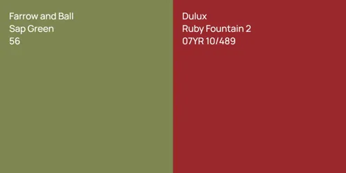 56 Sap Green vs 07YR 10/489 Ruby Fountain 2