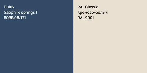 50BB 08/171 Sapphire springs 1 vs RAL 9001 Кремово-белый