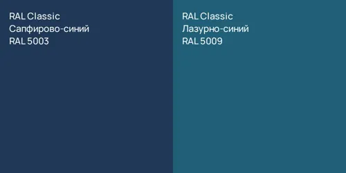 RAL 5003 Сапфирово-синий vs RAL 5009 Лазурно-синий