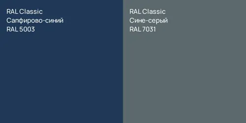 RAL 5003 Сапфирово-синий vs RAL 7031 Сине-серый