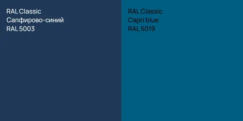 RAL 5003 Сапфирово-синий vs RAL 5019  Capri blue