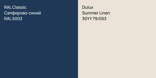 RAL 5003 Сапфирово-синий vs 30YY 79/053 Summer Linen