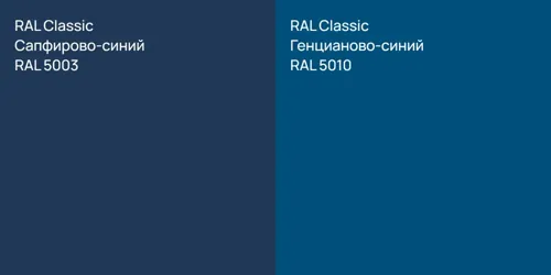 RAL 5003 Сапфирово-синий vs RAL 5010 Генцианово-синий