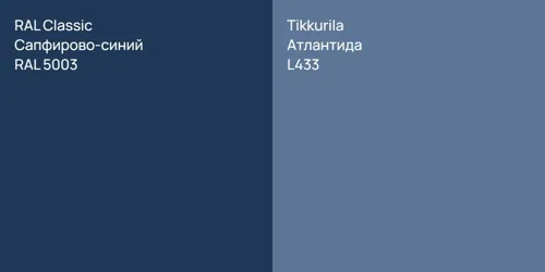RAL 5003 Сапфирово-синий vs L433 Атлантида