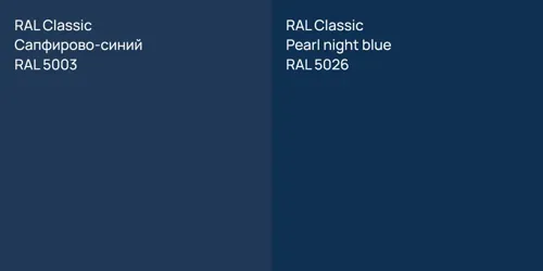 RAL 5003 Сапфирово-синий vs RAL 5026  Pearl night blue