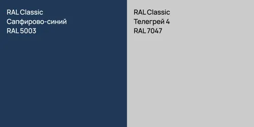RAL 5003 Сапфирово-синий vs RAL 7047 Телегрей 4