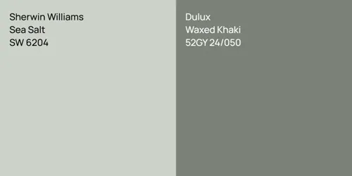 SW 6204 Sea Salt vs 52GY 24/050 Waxed Khaki
