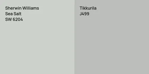 SW 6204 Sea Salt vs J499 