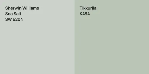 SW 6204 Sea Salt vs K494 