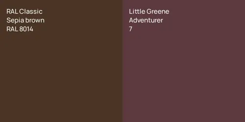 RAL 8014  Sepia brown vs 7 Adventurer