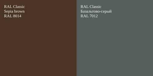 RAL 8014 Sepia brown vs RAL 7012 Базальтово-серый
