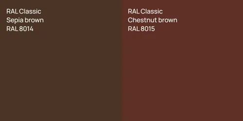 RAL 8014  Sepia brown vs RAL 8015  Chestnut brown