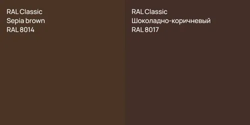 RAL 8014  Sepia brown vs RAL 8017 Шоколадно-коричневый