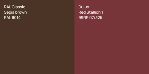 RAL 8014  Sepia brown vs 99RR 07/325 Red Stallion 1