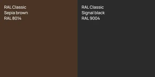 RAL 8014 Sepia brown vs RAL 9004 Signal black