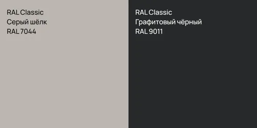 RAL 7044 Серый шёлк vs RAL 9011 Графитовый чёрный