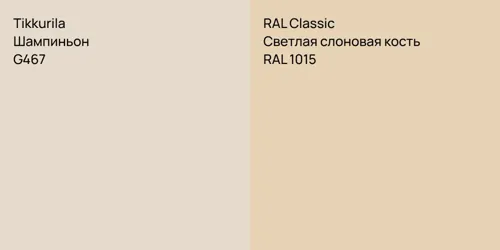 G467 Шампиньон vs RAL 1015 Светлая слоновая кость