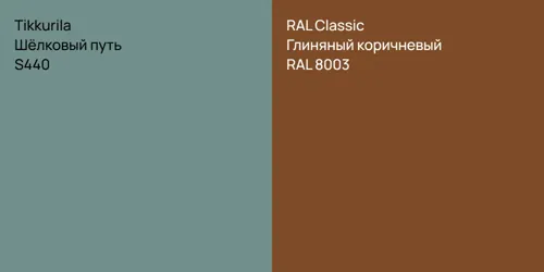 S440 Шёлковый путь vs RAL 8003 Глиняный коричневый